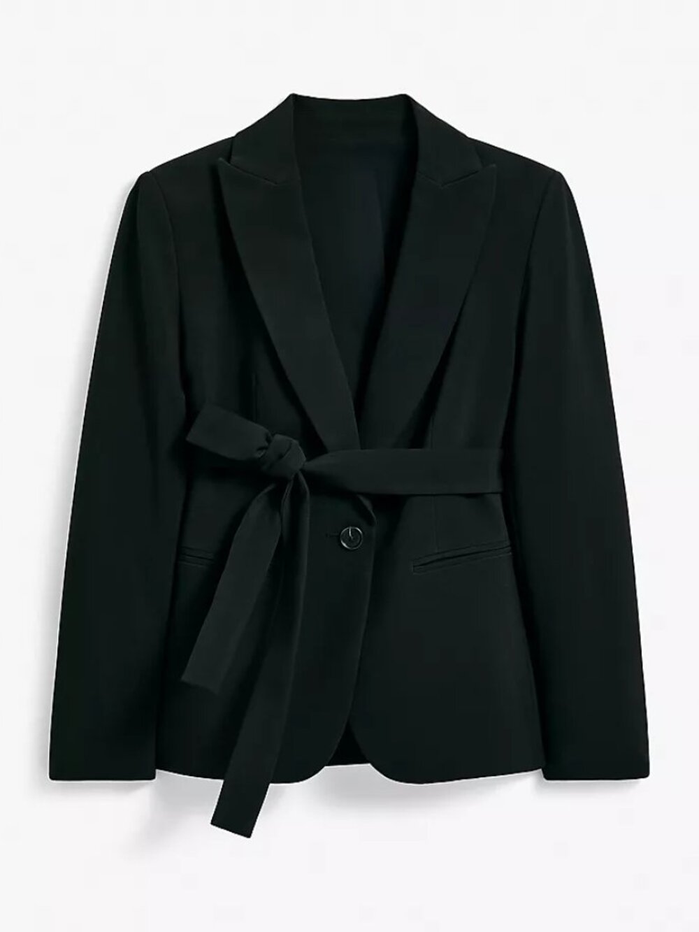 BRAND NEW Ann Taylor The Petite Belted Blazer in Fluid Crepe - Picture 4 of 5
